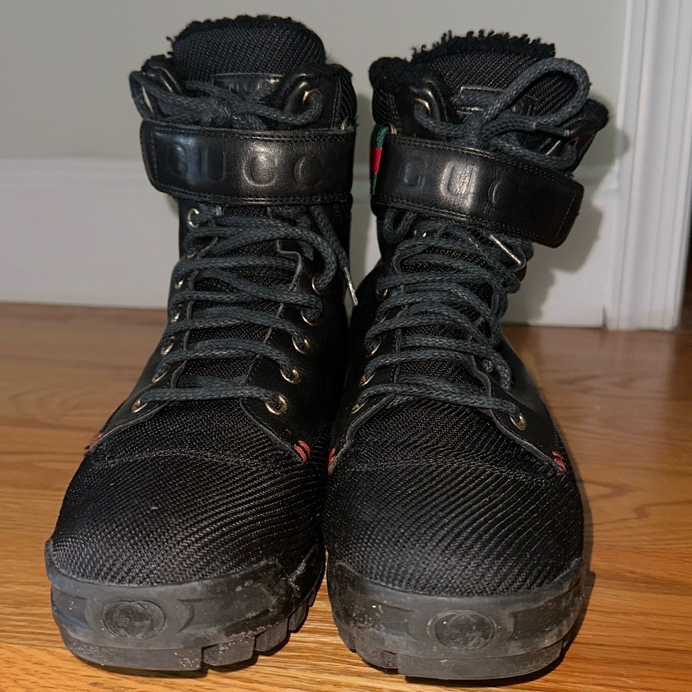 Mens Pre Loved Black Gucci Lace Up Boots